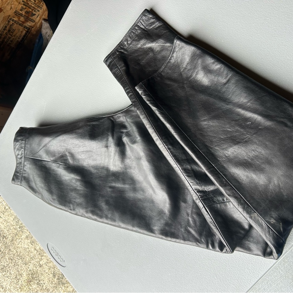Vakko Black Leather Trousers - Picture 7 of 15